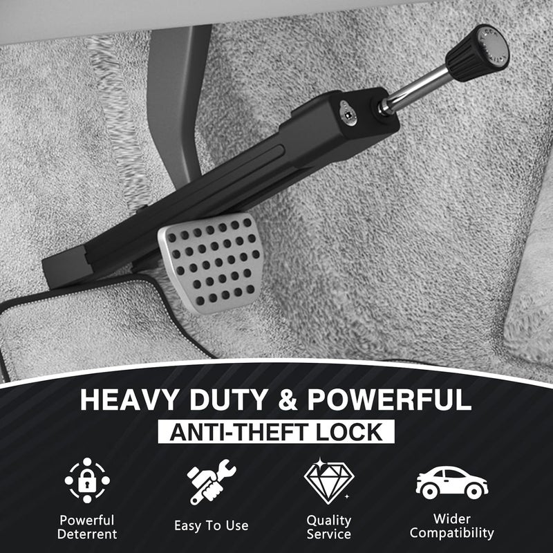 Kernel Brake Pedal Lock, Car Anti Theft Device, Heavy-Duty Car Theft Prevention Device, Universal Car Clutch Pedal Lock for Car Truck SUV Van Security with 3 Keys(W15) - Image 5